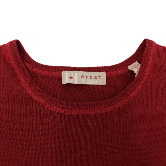 LT Sport Woman Silk Cashmere Red Sweater Vest Women Size 3X Crew Neck Pullover - Picture 2 of 12